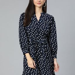 Oxolloxo Polka Dot Printed Fit & Flare Dress-image-88