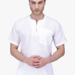 RAJUBHAI HARGOVINDAS Mandarin Collar Pure Cotton Kurta-image-36