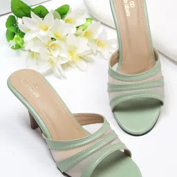 pelle albero Green Striped Comfort Mules-11