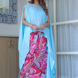 LABEL ADITI HUNDIA Lyla Printed Lyla Drape Skirt Set-26