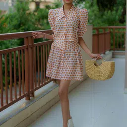 TSUCCHI TRADITIONS Printed Pure Cotton Morning Sunshine Hand Block Skirt Set-image-39