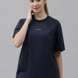 GRIFFEL Women Printed Pure Cotton T-shirt With Shorts Set-image-5