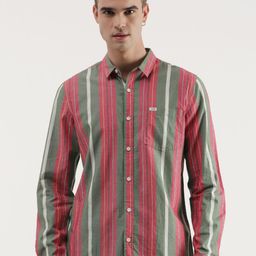 Lee  Slim Fit Striped Opaque Casual Shirt-image-30