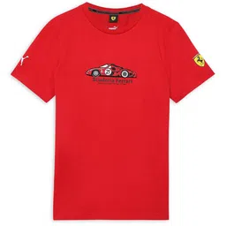 PUMA Motorsport Kids Typography Printed Round Neck Embroidered Cotton T-shirt-image-94