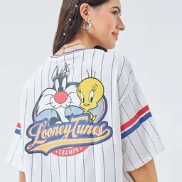 Bewakoof Looney Tunes Printed Crop Boxy Cotton Top-picture-24
