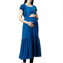 CEE-18 Geometric Printed A-Line Maternity And Feeding Kurta image 3