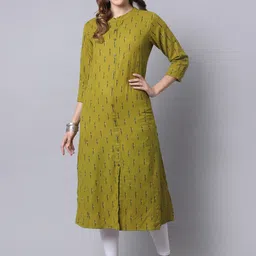 Pistaa Women Green Striped Kurta-picture-16