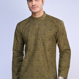 BELLAZO Ethnic Motifs Printed Linen Kurta-picture-20