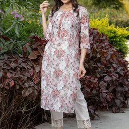 Sangria Floral-Printed Straight Kurtas-image-64