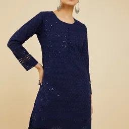 Soch Ethnic Motifs Sequinned Cotton Kurta-picture-51