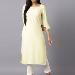 AURELIA Women Yellow Kurta-image-80