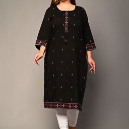 KALINI Geometric Printed Straight Kurta-image-92