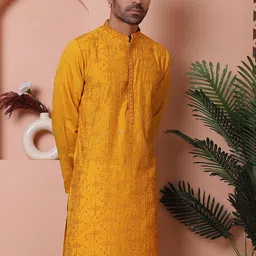 Jompers Men Thread Work Floral Kurta-picture-23