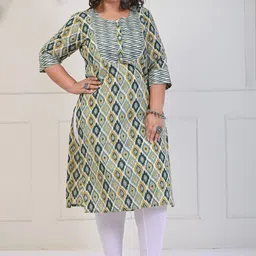 Swasti Plus Size Abstract Printed Pure Cotton Kurta image 1