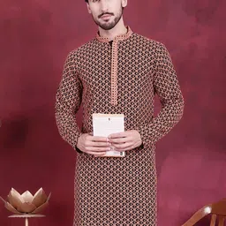 Jompers Geometric Embroidered Thread Work Floral Kurta-image-69