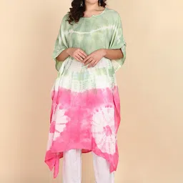 Maaesa Dyed Sequinned Crepe Kaftan Kurta-52