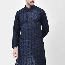SG LEMAN Mandarin Collar Long Sleeves Floral Embroidered Kurta-picture-52