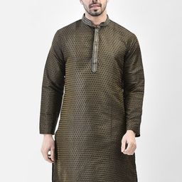 SG LEMAN Woven design Mandarin Collar Long Sleeves Cotton Kurta-picture-56