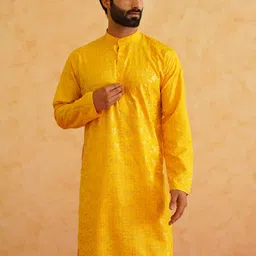 SOJANYA Floral Printed Mandarin Collar Long Sleeves Pure Cotton Straight Kurta-21