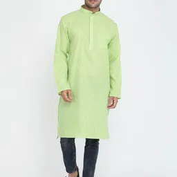 ROYAL KURTA Men Green Solid Kurta-image-36