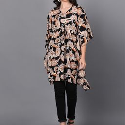 Fashfun Paisley Printed V-Neck Flared Sleeves Straight Kurti-image-64