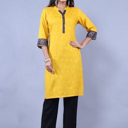 HERE&NOW Ethnic Motifs Printed Mandarin Collar Kurta-54