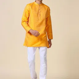 TATTVA Woven Design Mandarin Collar Straight Kurta-image-99