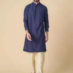 Tasva Men Mandarin Collar Kurta-image-85