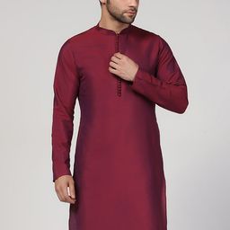 KISAH Mandarin Collar Long Sleeves Straight Kurta-image-47
