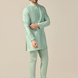 KISAH Mandarin Collar Long Sleeves Straight Kurta-image-92