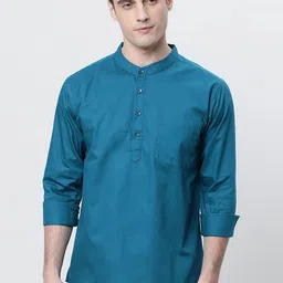 THE SOUL PATROL Mandarin Collar Long Sleeves Cotton Straight Kurta-picture-52