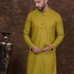 DEYANN Ethnic Motifs Printed Mandarin Collar Straight Kurta-43