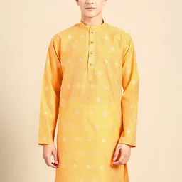 MANQ Geometric Embroidered Mandarin Collar Straight Kurta-image-28
