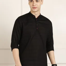 FUBAR Striped Mandarin Collar Short Straight Kurta-picture-22