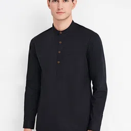 AVOLT Cotton Mandarin Collar A-Line Kurta-picture-20