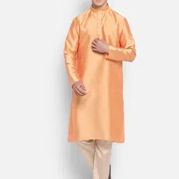 DEVOILER Men Orange Kurta-34