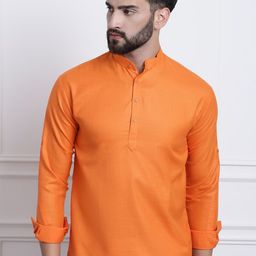 SOJANYA Men Orange Thread Work Kurta-picture-36