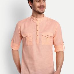 Vida Loca Band Collar Pure Cotton Kurta-image-96
