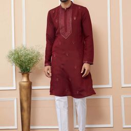 See Designs Men Embroidered Thread Work Kurta-picture-42