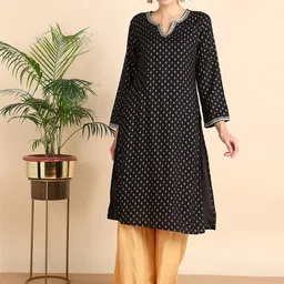 HERE&NOW Ethnic Motifs Printed Kurta-picture-29
