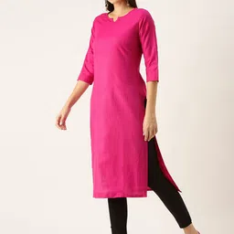 Saanjh Printed Cotton Flared Sleeves Thread Work Kurta-55