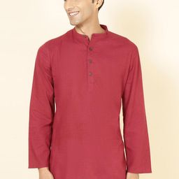 Fabindia Band Collar Long Sleeves Cotton Straight Short Kurta-image-85