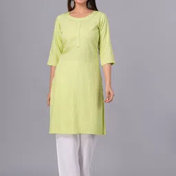 DORIYA Geometric Embroidered Gotta Patti Straight Kurta-picture-14