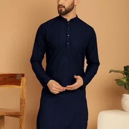 TREEMODA Geometric Mandarin Collar Kurta-image-79