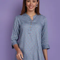 V-Mart Printed Regular Sleeves Mandarin Collar Kurti-image-11
