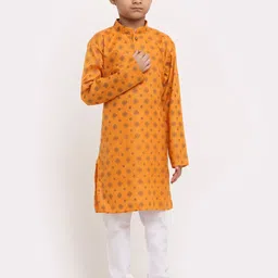 KRAFT INDIA Boys Rust Ethnic Motifs Printed Kurta-picture-11