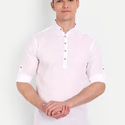 Vida Loca Band Collar Pure Cotton Kurta-picture-36