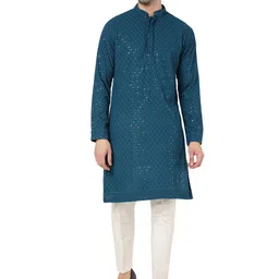 Shiv Leela Geometric Thread Work Sequined Kurta-picture-55