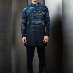 Rohit Gandhi + Rahul Khanna Striped Thread Work Kurta-29