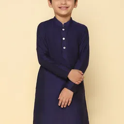 KISAH Boys Mandarin Collar Straight Pure Cotton Kurta-30